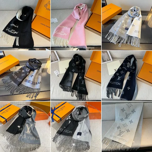 Louis Vuitton Scarves Reversible monogram fringed scarf product detail image 1