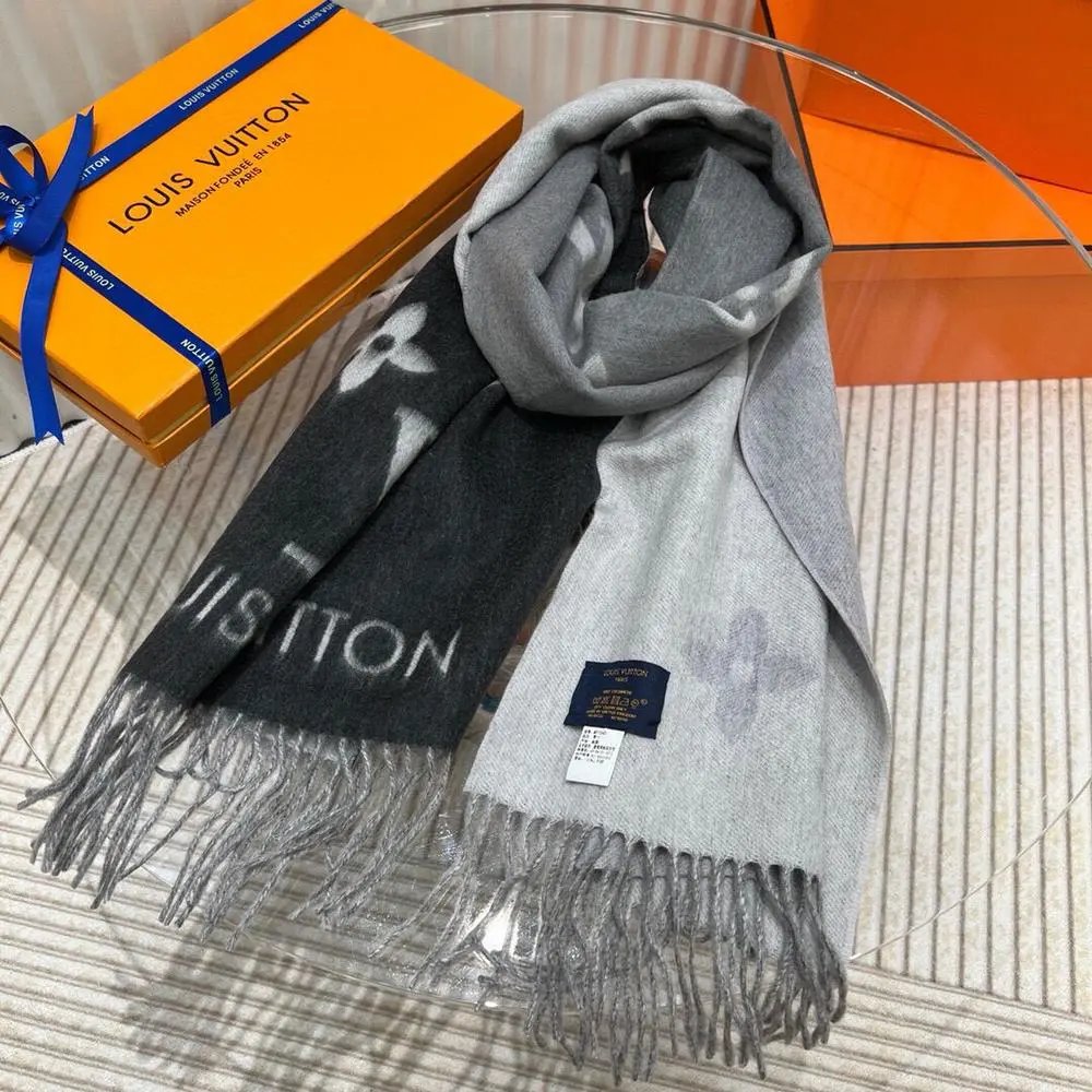 Louis Vuitton Scarves Reversible monogram fringed scarf image 9