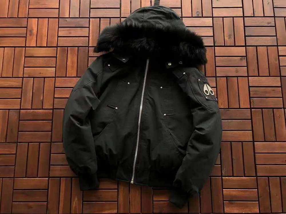 Moose Knuckles Down Jackets Fur-Trim Hooded Bomber Jacket image 6