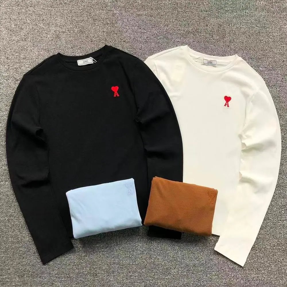 Ami small red heart logo long sleeve shirt — W2CFinds curated find