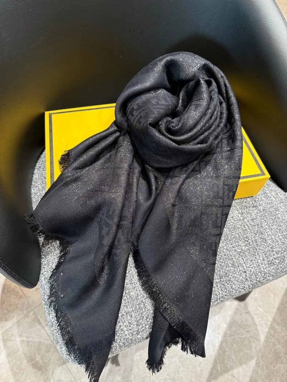 Fendi Scarves FF logo fringe scarf image 10