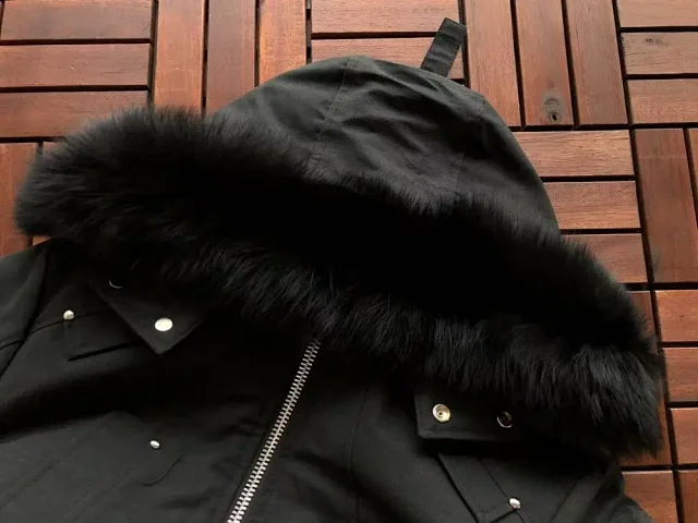 Moose Knuckles Down Jackets Fur-Trim Hooded Bomber Jacket product detail image 7