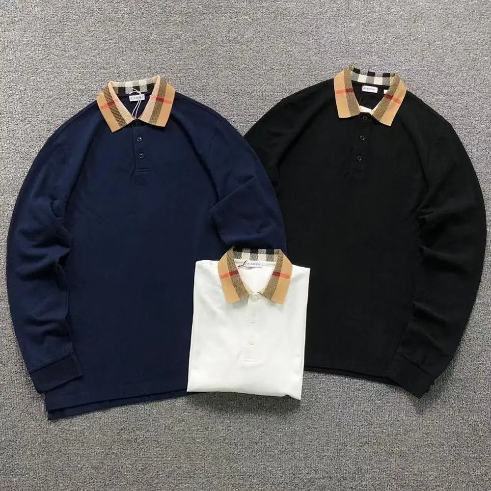 Burberry vintage check collar long sleeve polo shirt — W2CFinds curated find