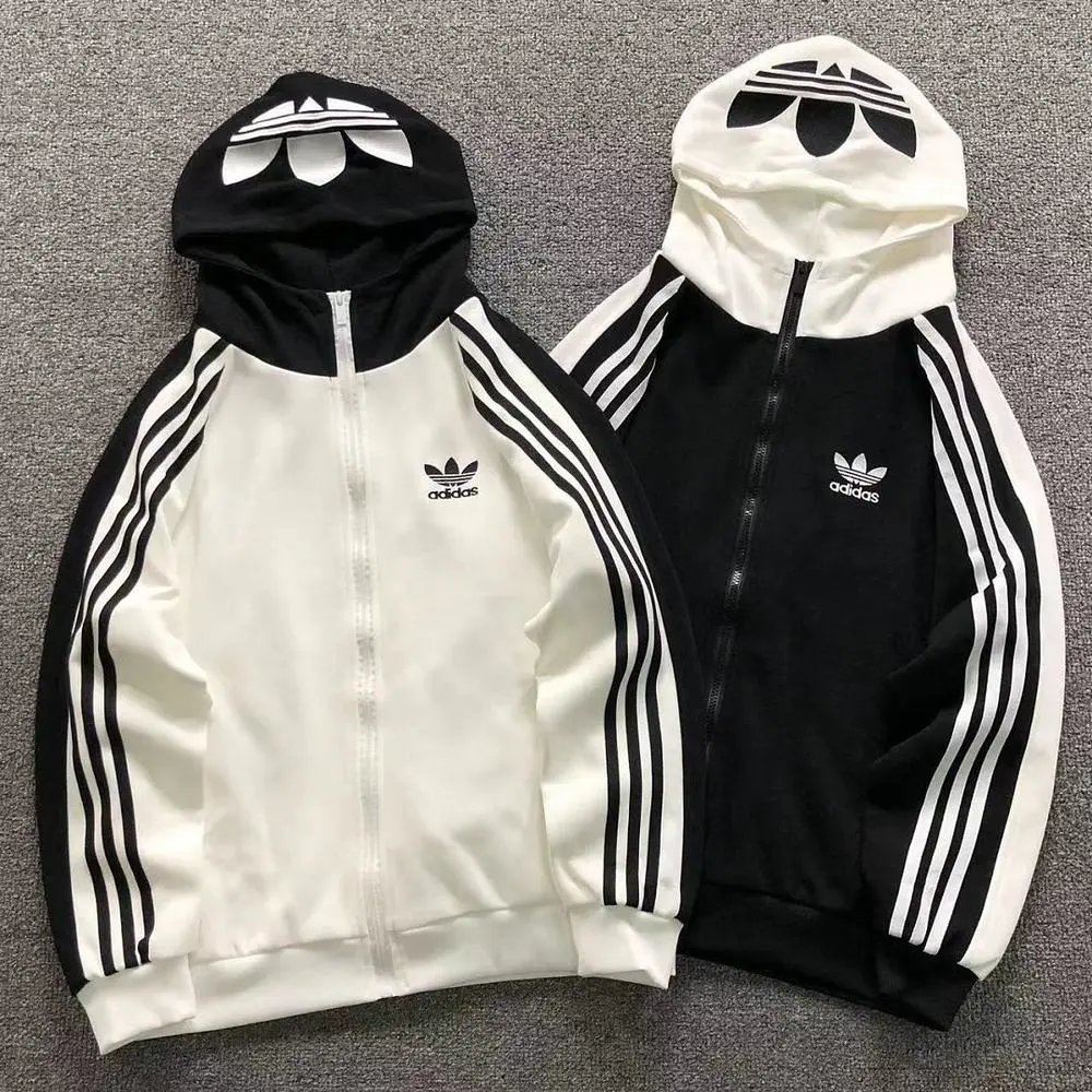 Adidas three stripes zip hooded jacket — W2CFinds curated find