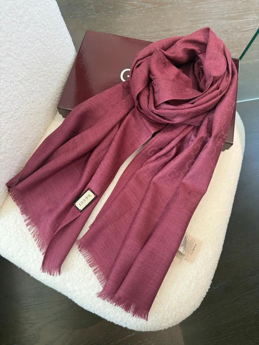 Gucci Scarves GG Monogram Fringed Scarf image 9