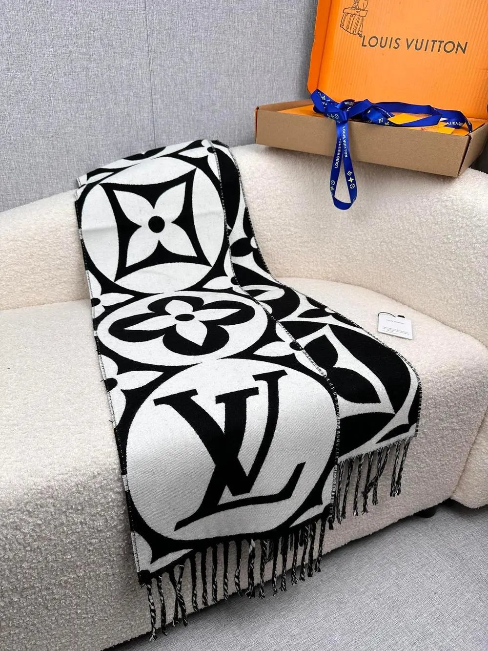 Louis Vuitton Scarves Oversized Monogram Fringe Scarf image 4
