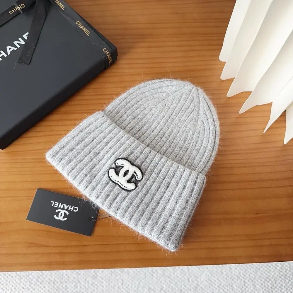 Chanel Hats Ribbed knit CC-logo beanie — Style 3