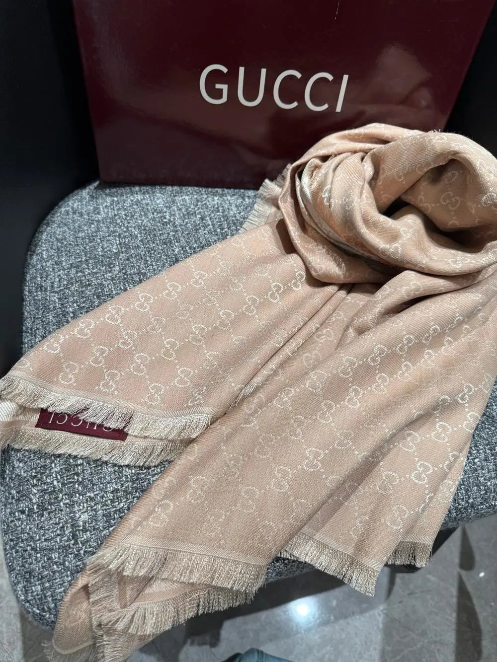 Gucci Scarves GG monogram fringed scarf image 7