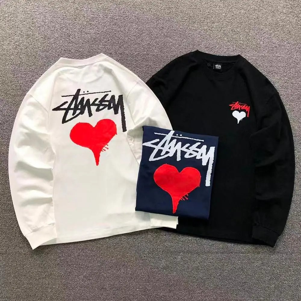 Stussy dripping heart print long sleeve shirt — W2CFinds curated find