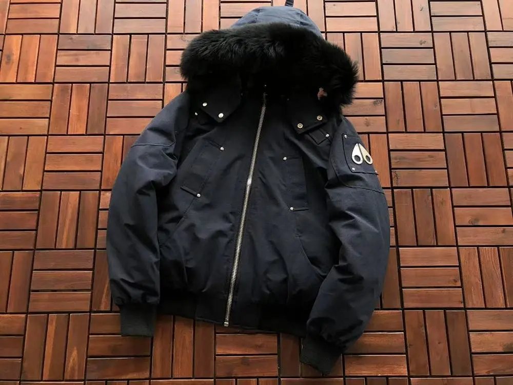 Moose Knuckles Down Jackets Fur-Trim Hooded Bomber Jacket image 3
