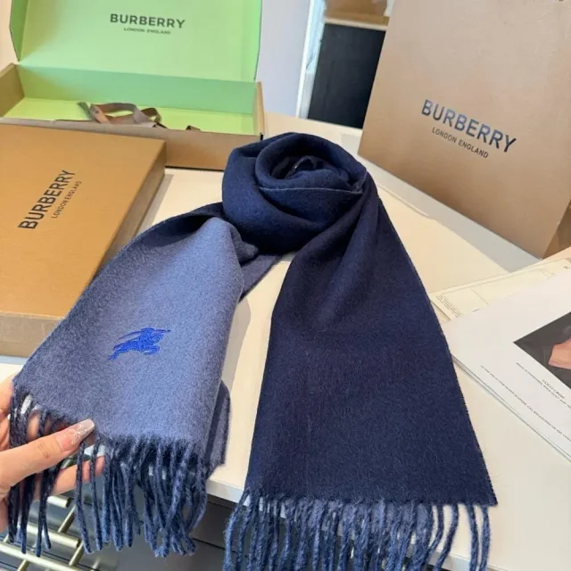 Burberry Scarves Fringed embroidered equestrian knight scarf product detail image 5