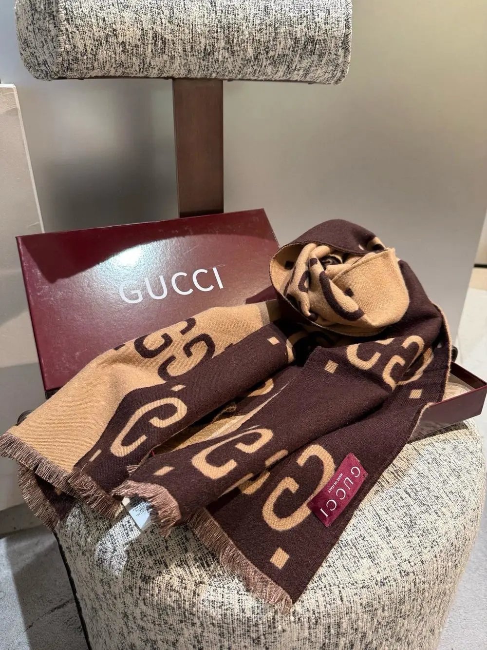 Gucci Scarves GG Monogram Fringed Scarf image 10