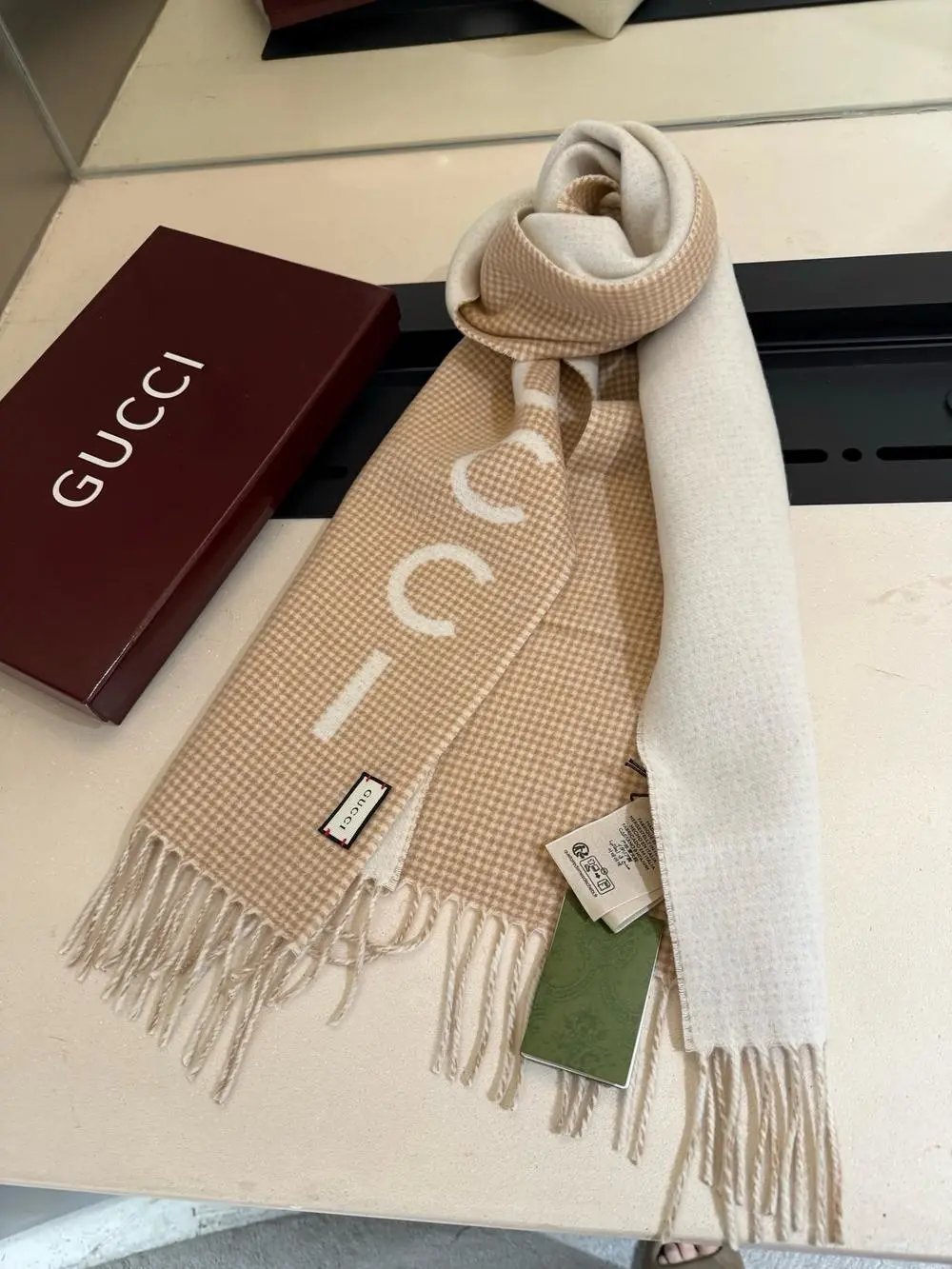 Gucci Scarves GG monogram fringed scarf image 8
