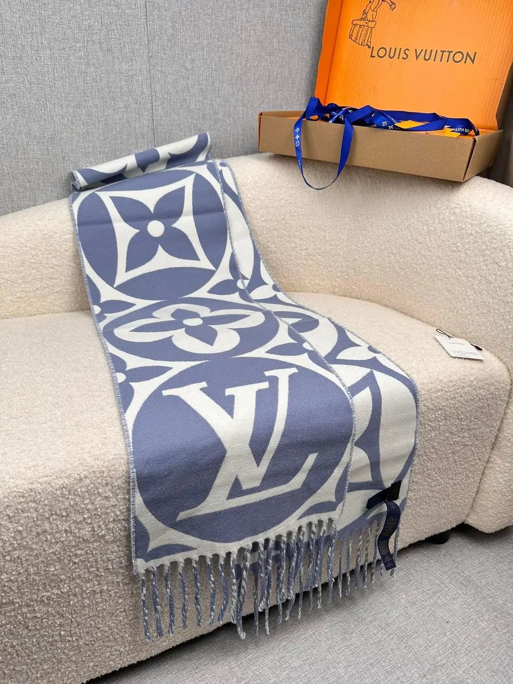 Louis Vuitton Scarves Oversized Monogram Fringe Scarf image 5