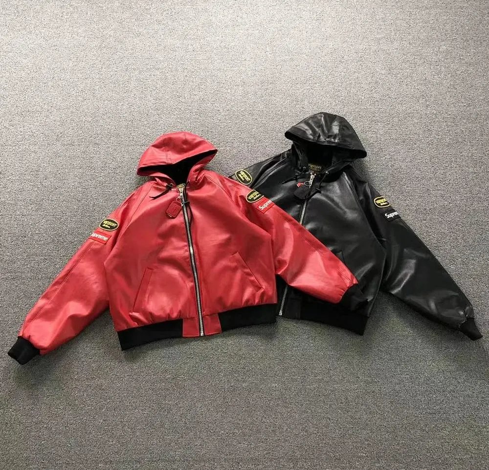 Supreme hooded leather jacket — W2CFinds curated find