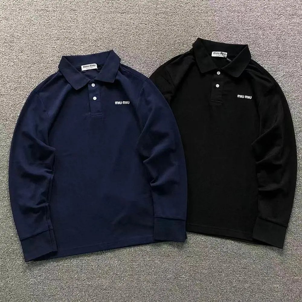 Miu Miu logo long sleeve polo shirt — W2CFinds curated find