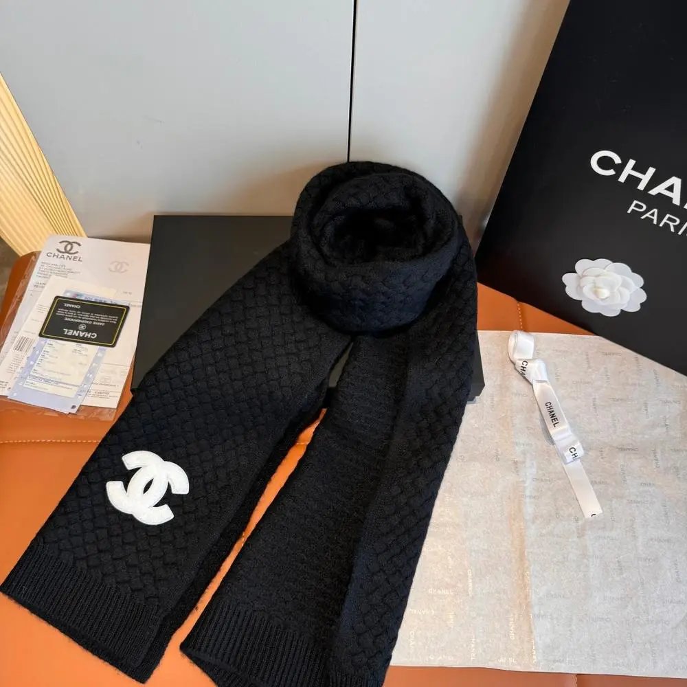 Chanel Scarves Fringed Logo Scarf image 9