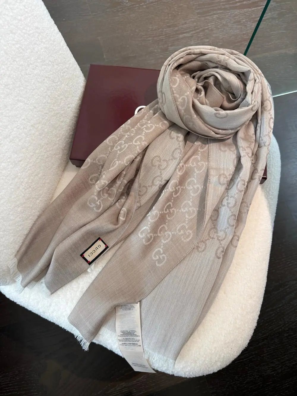 Gucci Scarves GG Monogram Fringed Scarf image 7