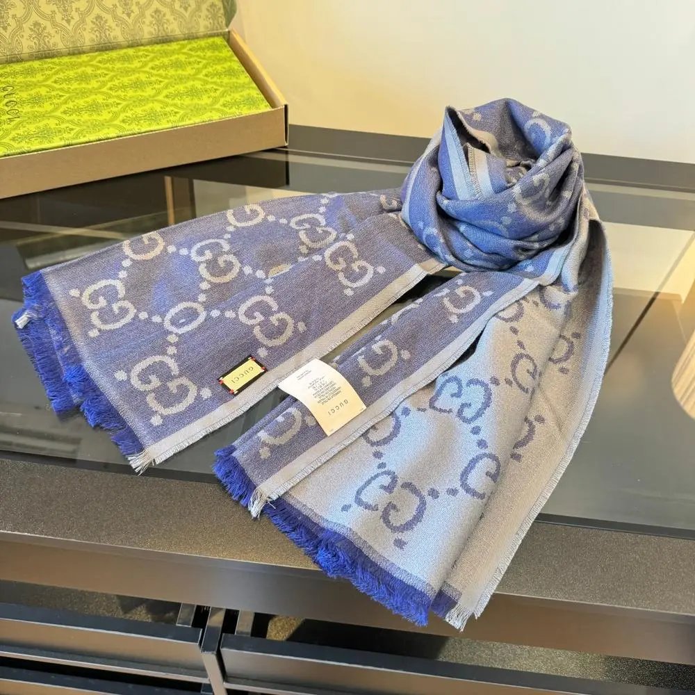 Gucci Scarves Fringed woven with striped and monogram designs image 10