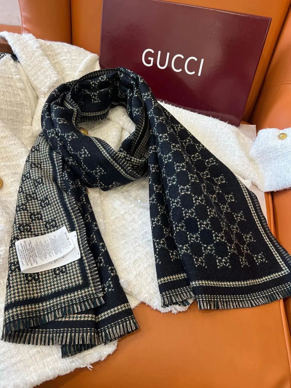 Gucci Scarves Fringed GG monogram scarf image 6