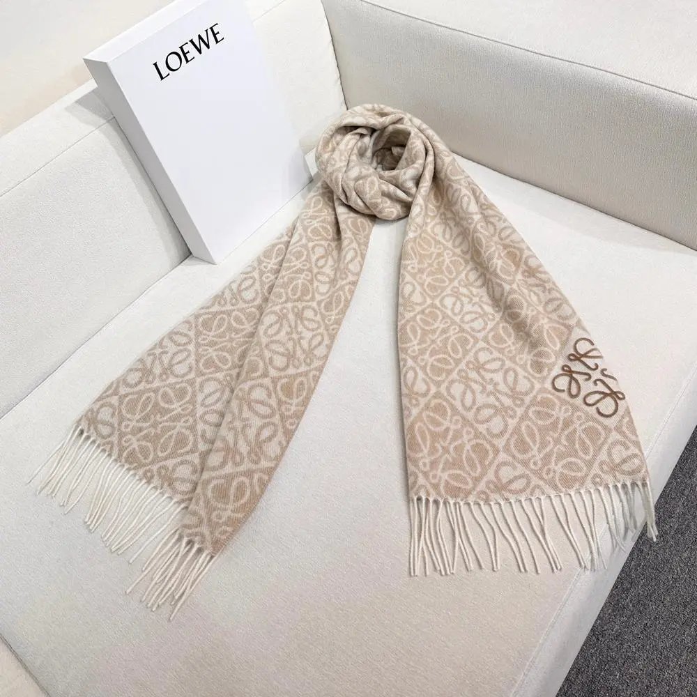 Loewe Scarves Anagram Monogram Fringed Scarf image 2