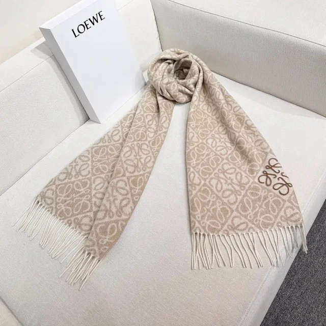 Loewe Scarves Anagram Monogram Fringed Scarf product detail image 2