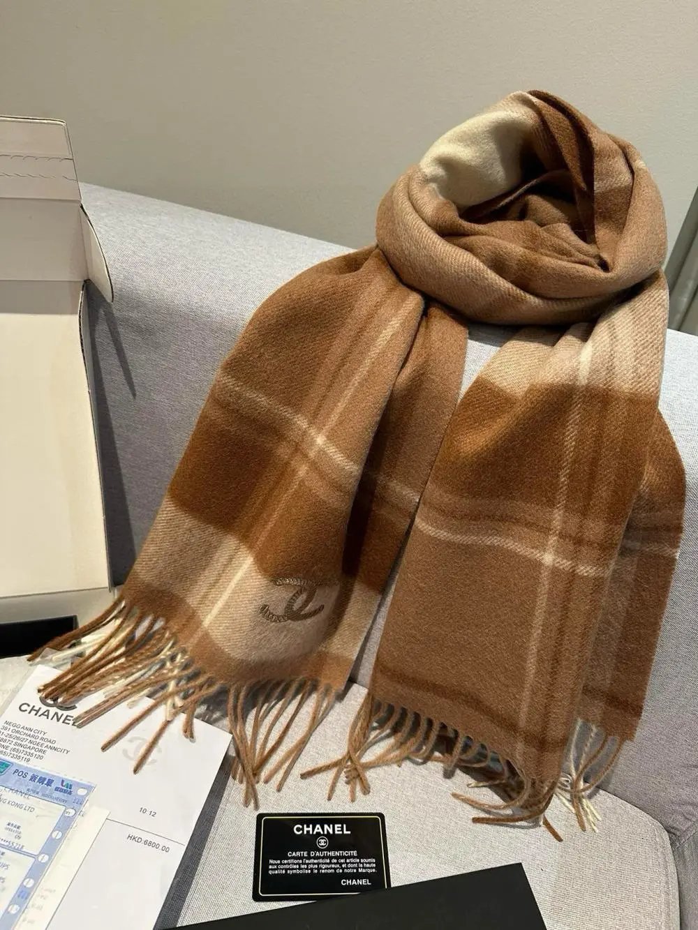 Chanel Scarves Fringed Logo Scarf image 5
