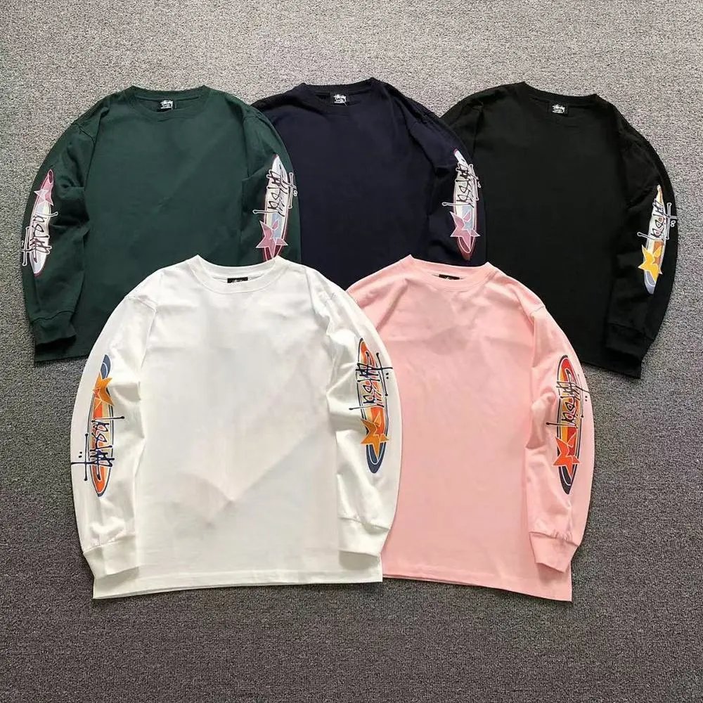 Stussy star sleeve print long sleeve shirt — W2CFinds curated find