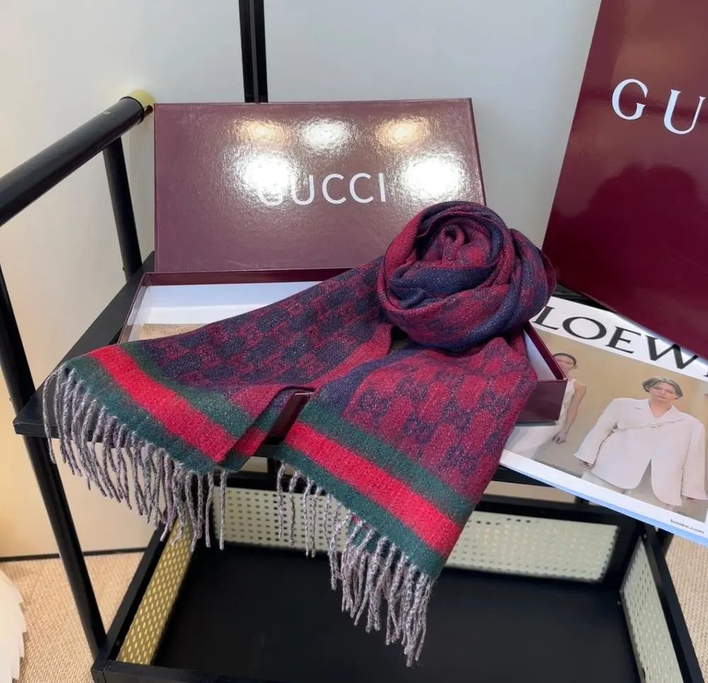 Gucci Scarves GG monogram fringed scarf image 8
