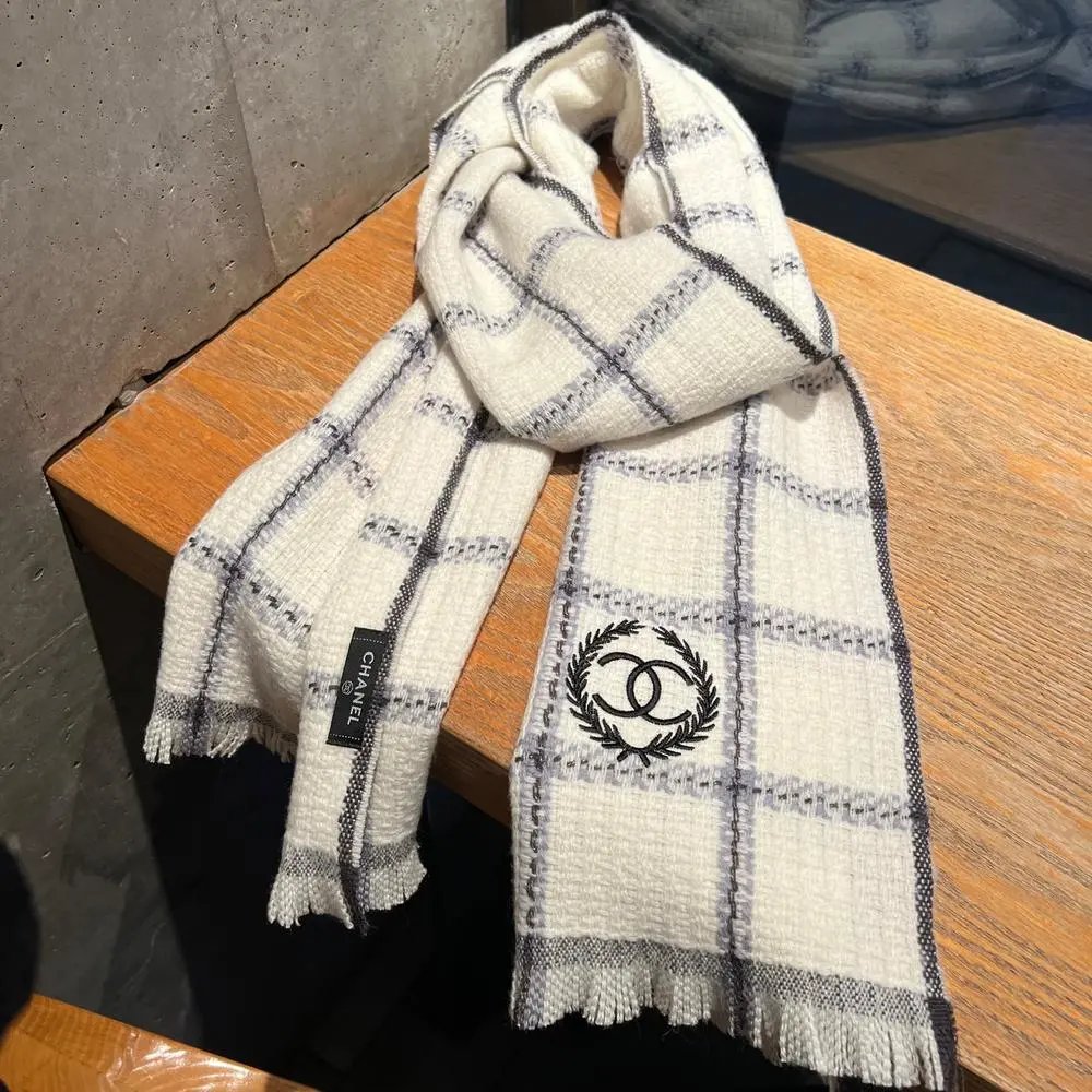 Chanel Scarves Fringed Logo Scarf image 7