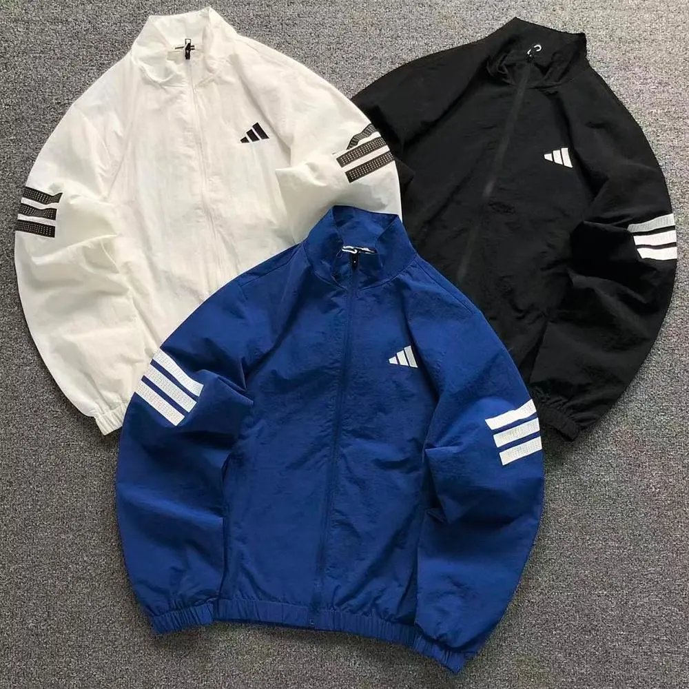 Adidas three stripes stand collar windbreaker jacket — W2CFinds curated find