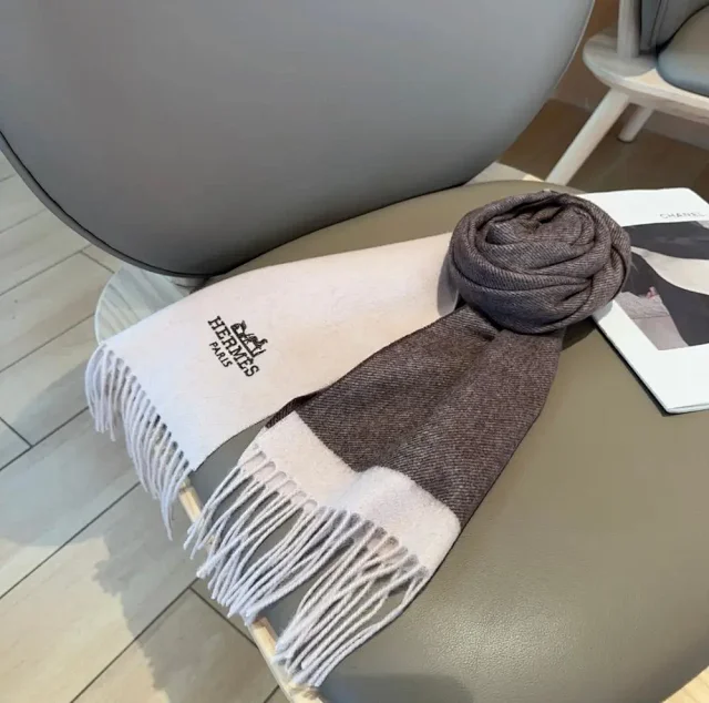 Hermès Scarves Fringed logo scarf product detail image 3