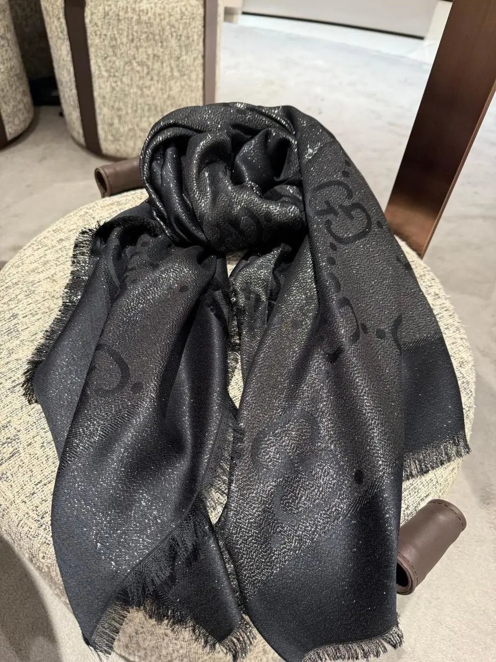 Gucci Scarves Fringed woven with striped and monogram designs image 7