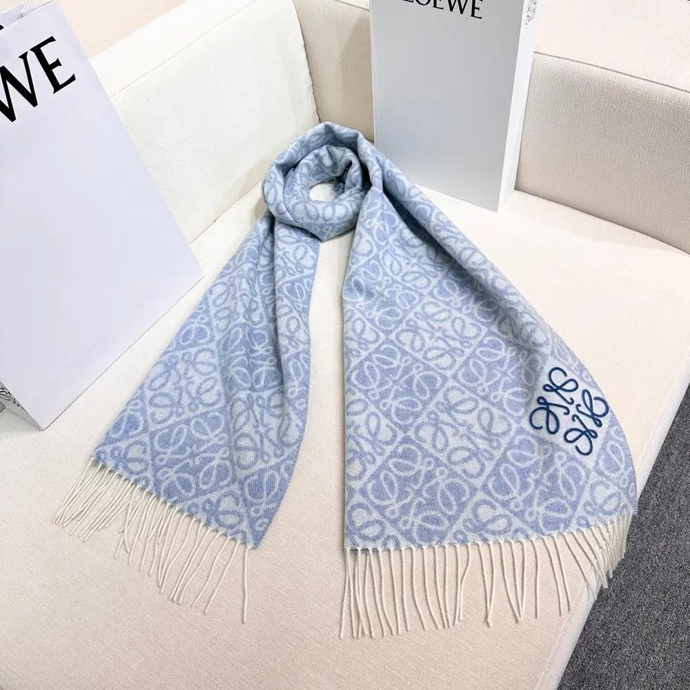 Loewe Scarves Anagram Monogram Fringed Scarf image 4
