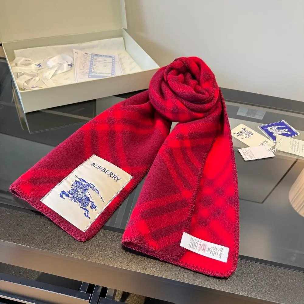 Burberry Scarves Checked and monogram fringed image 4