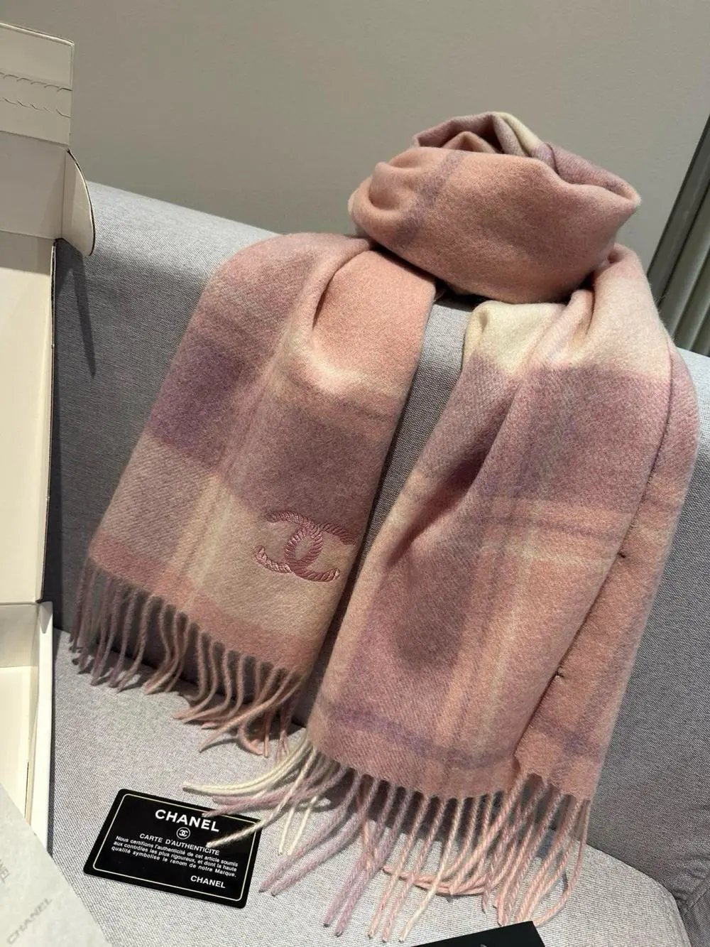 Chanel Scarves Fringed Logo Scarf image 4