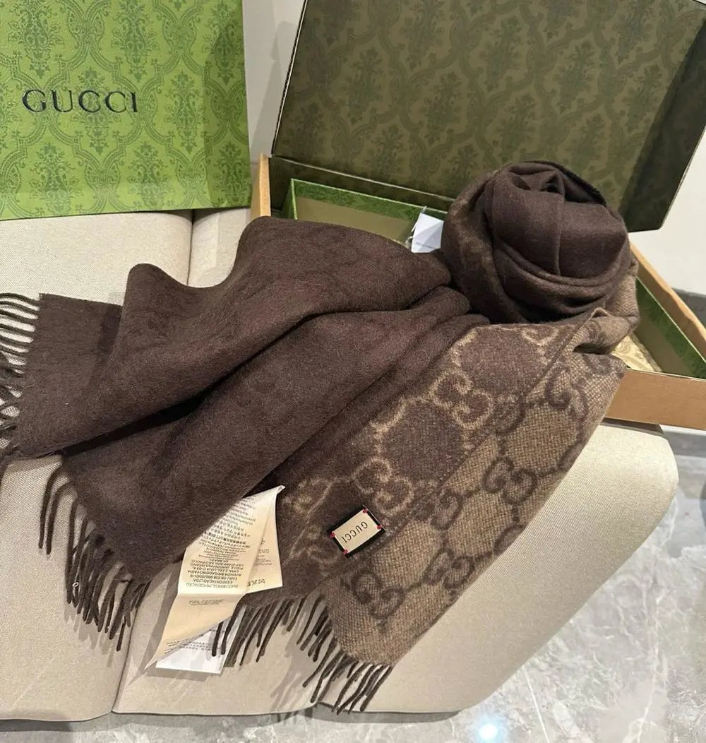 Gucci Scarves GG monogram fringed scarf image 7