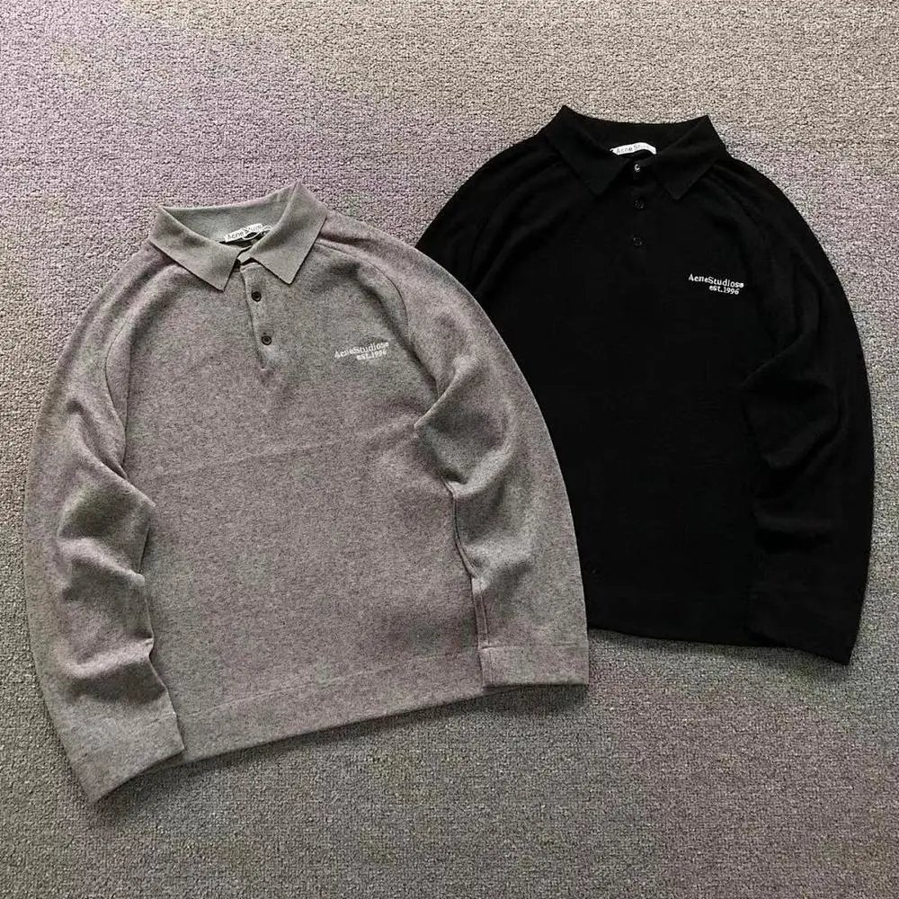 Acne Studios logo long sleeve polo sweater — W2CFinds curated find