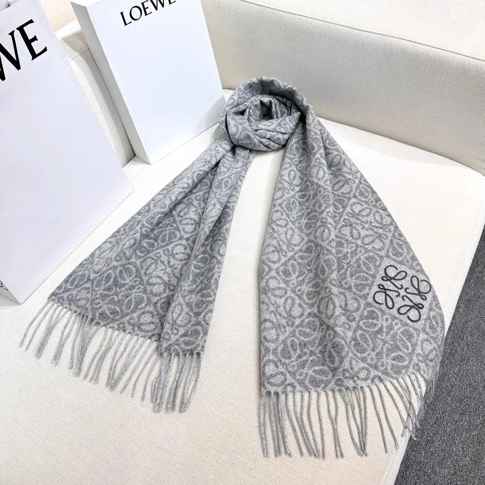 Loewe Scarves Anagram Monogram Fringed Scarf image 3