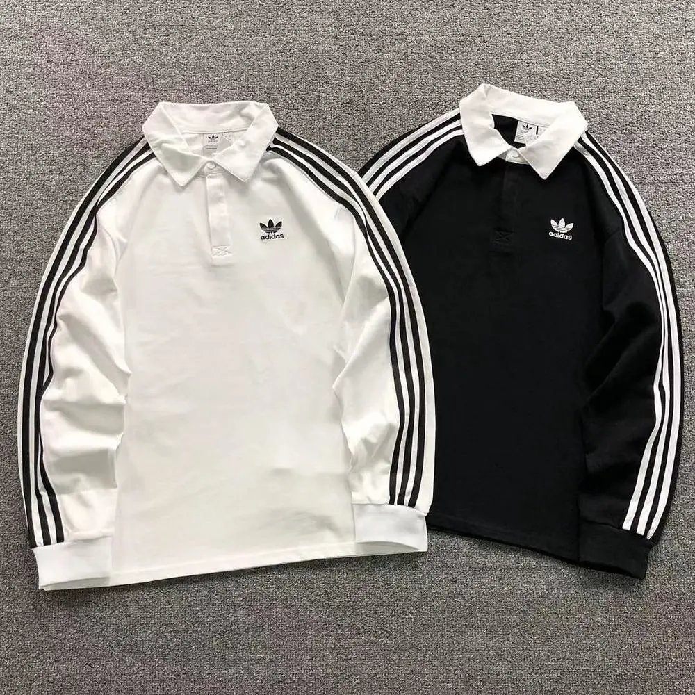 Adidas three stripes long sleeve polo shirt — W2CFinds curated find