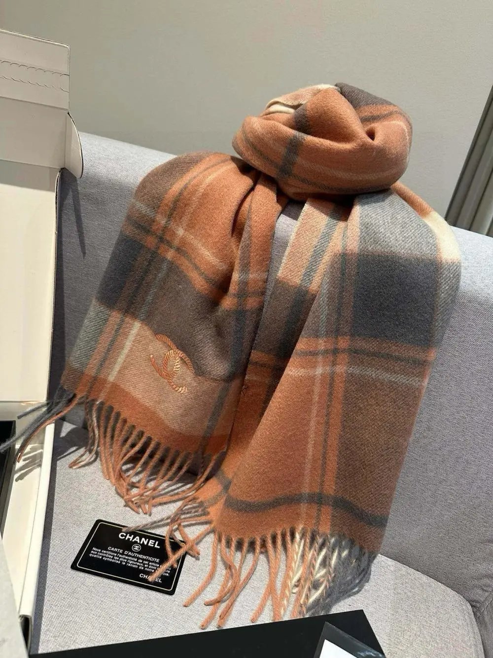 Chanel Scarves Fringed Logo Scarf image 3