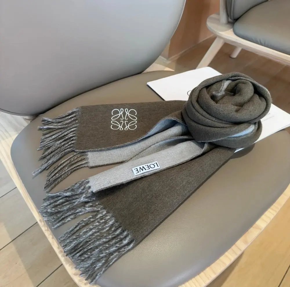 Loewe Scarves Fringed colour-block anagram scarf image 7