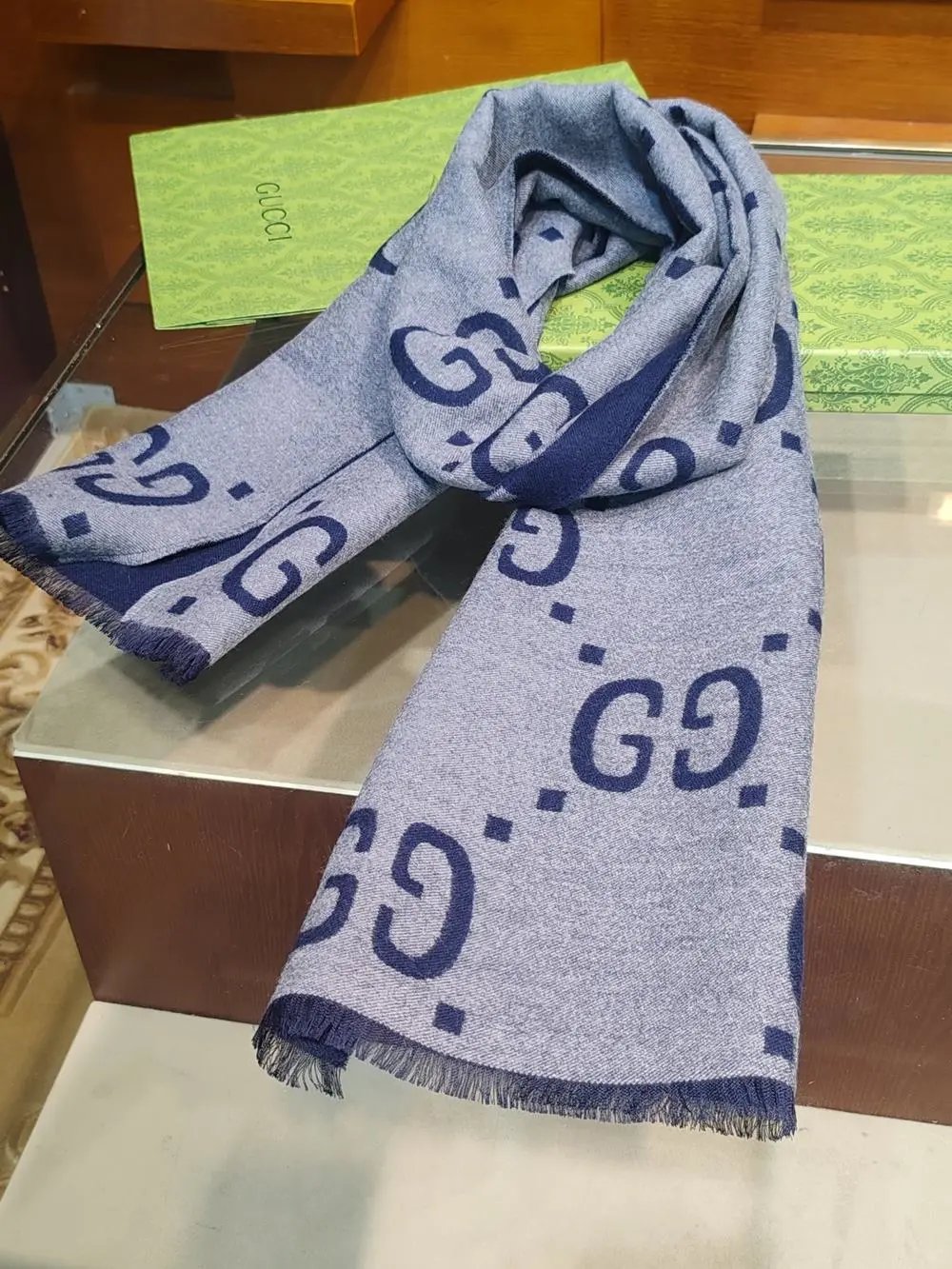 Gucci Scarves GG monogram fringed scarf image 8