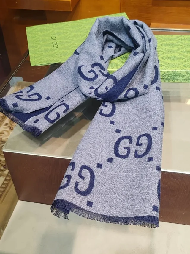 Gucci Scarves GG monogram fringed scarf product detail image 8