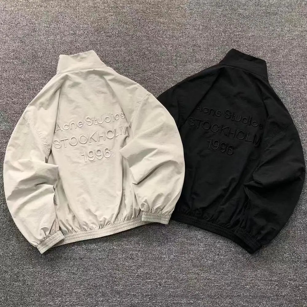 Acne Studios Stockholm 1996 embossed stand collar jacket — W2CFinds curated find