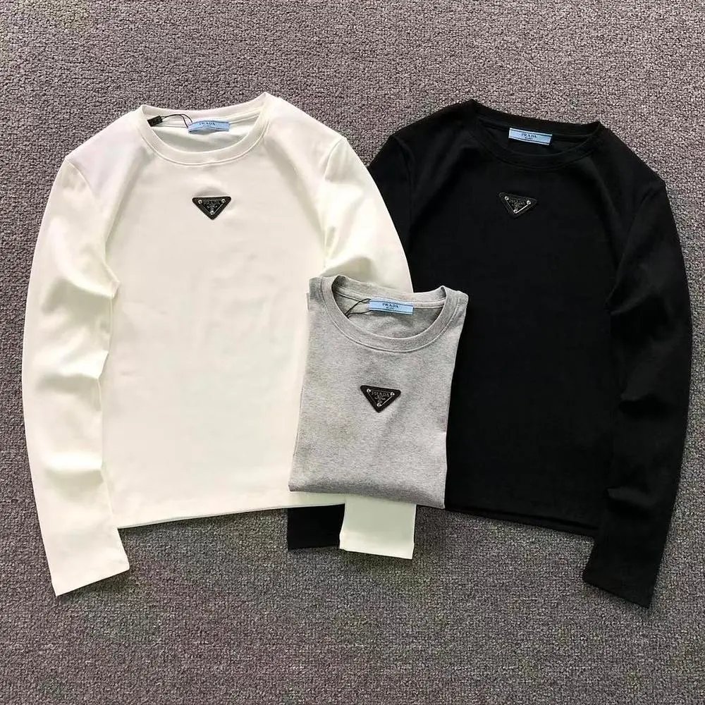 Prada triangle logo long sleeve shirt