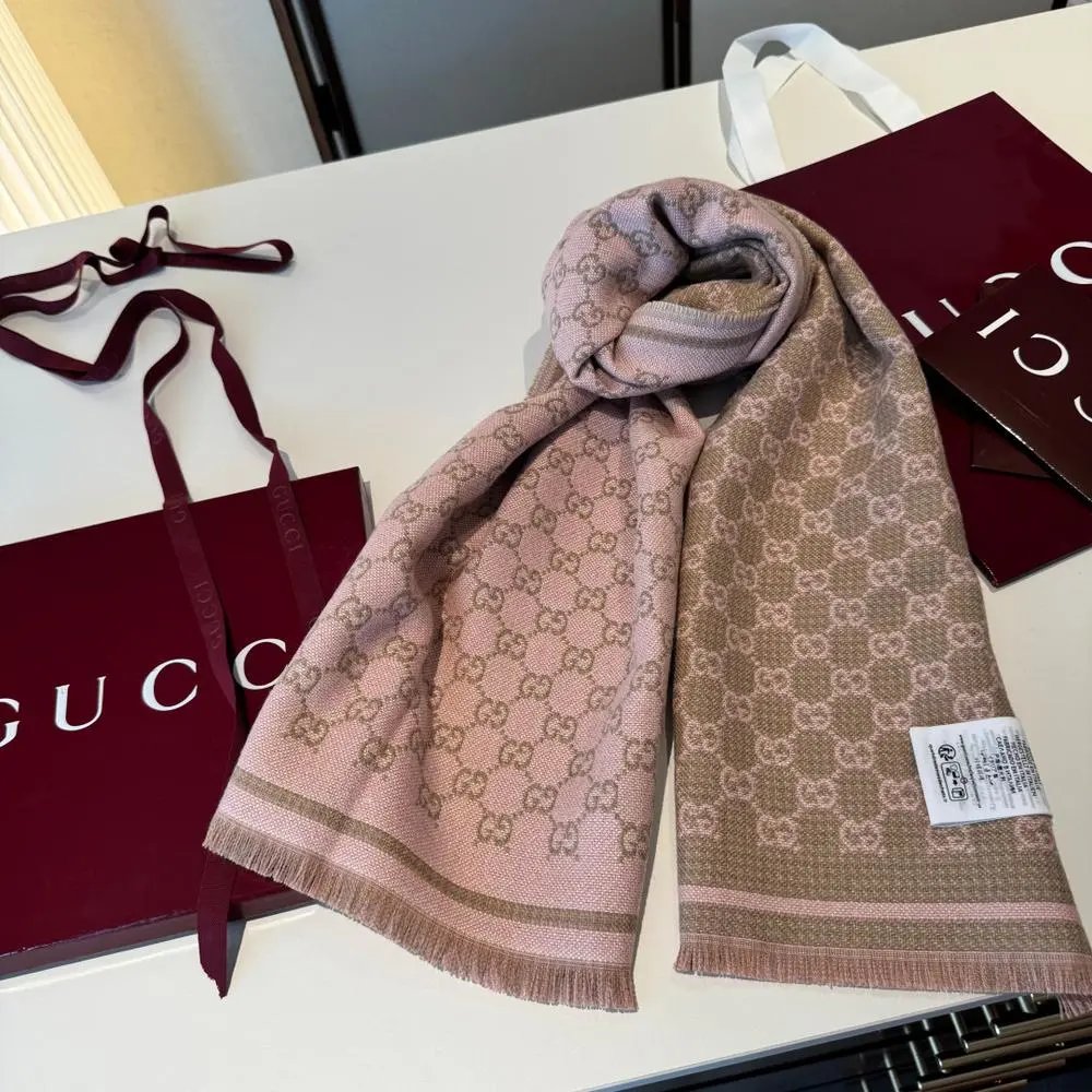 Gucci Scarves GG monogram fringed scarf image 5