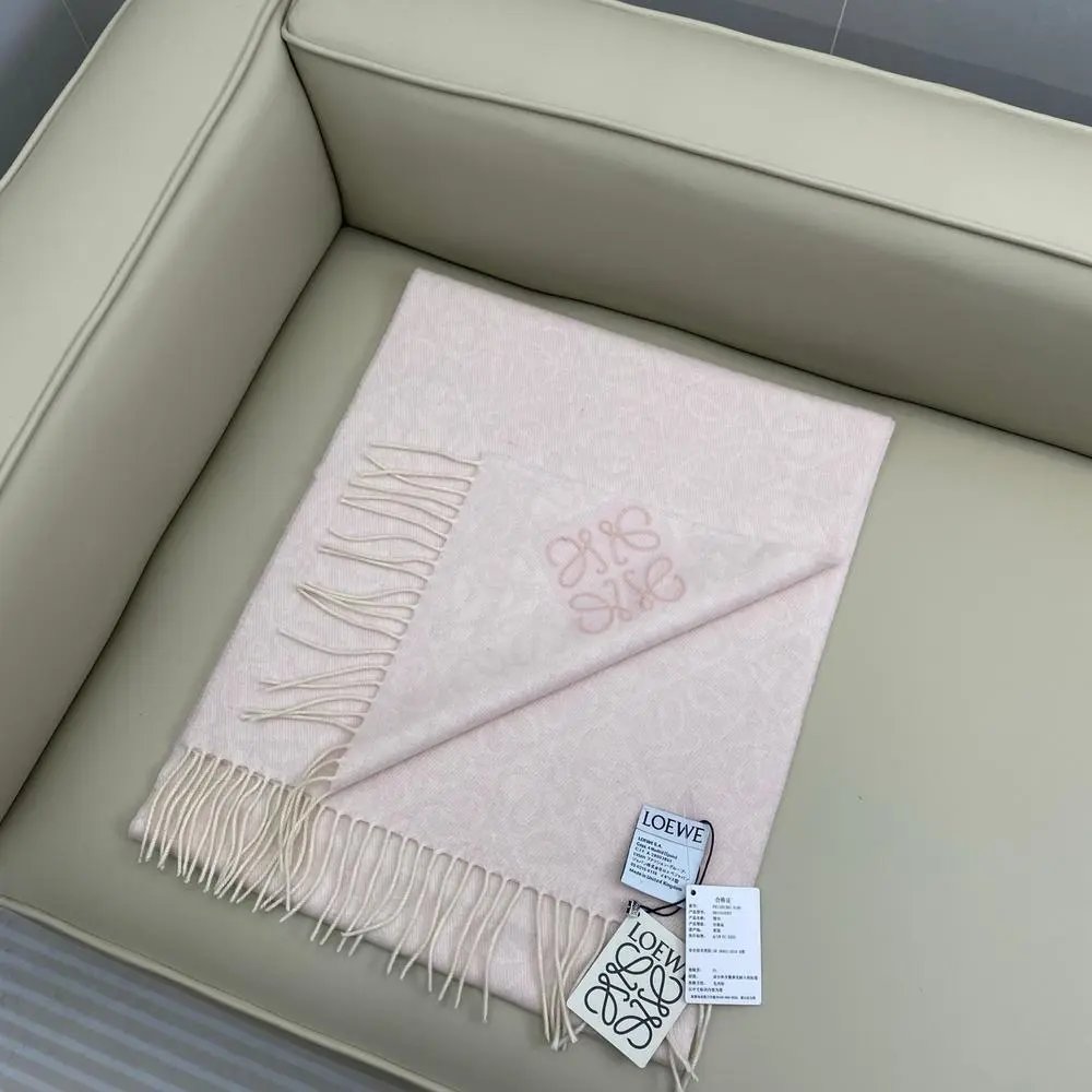 Loewe Scarves Fringed scarf with Anagram motif image 6