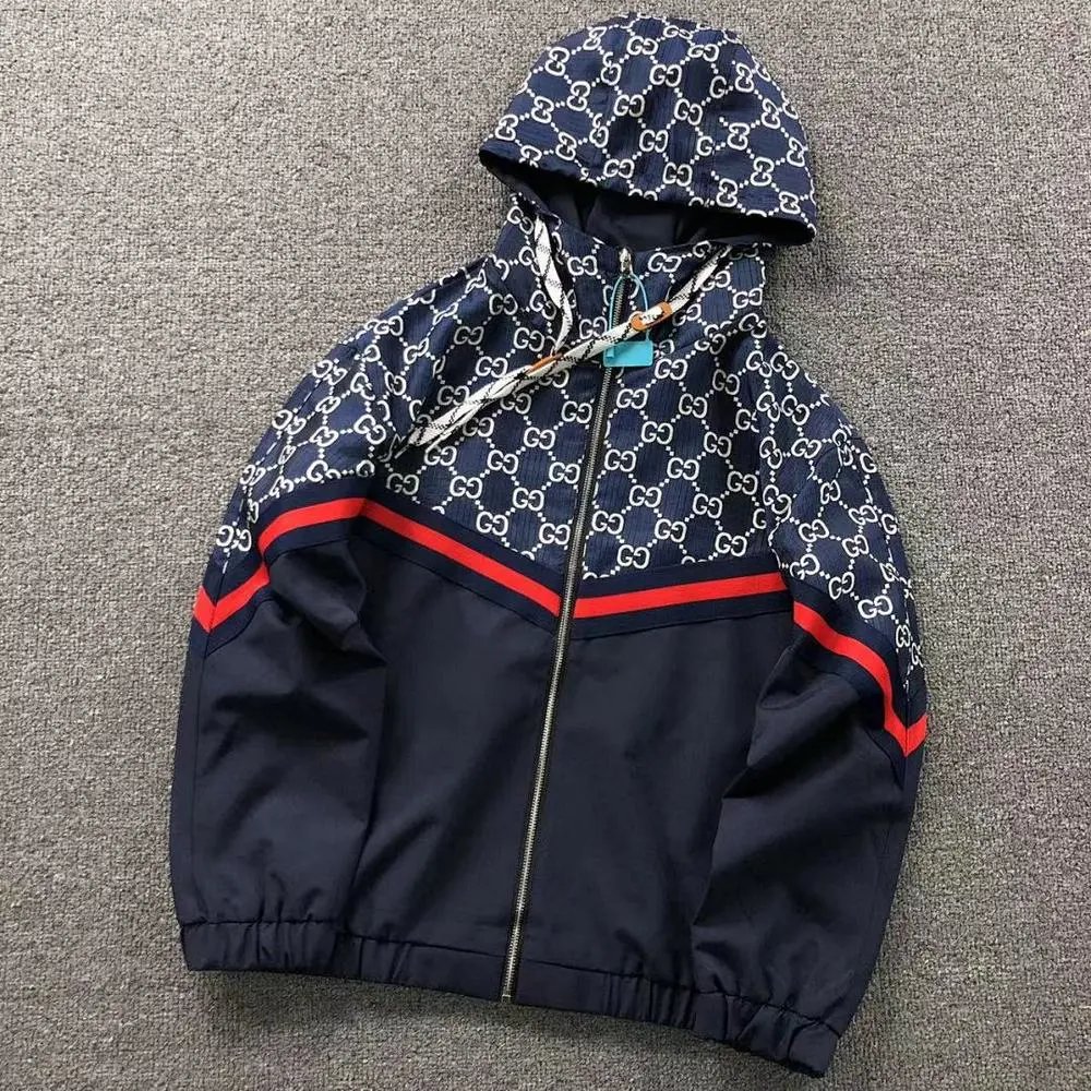 Gucci monogram color block hooded windbreaker jacket — W2CFinds curated find