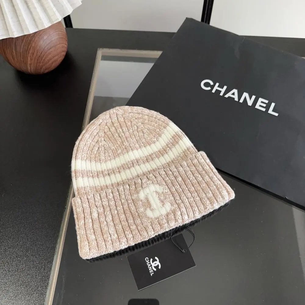 Chanel Hats Cable-Knit CC Logo Beanie — Style 9